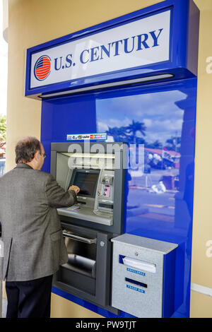 Miami Florida,Little Havana,Calle Ocho,8th Eighth Street,US Century Bank,banque,grande ouverture,guichet automatique,guichet automatique,machine,banque,monnaie,argent,m Banque D'Images