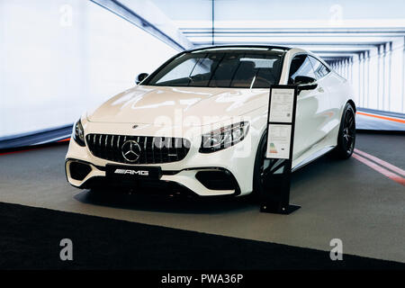 Berlin, le 29 août 2018. Un close-up de la nouvelle Mercedes-Benz Amg GT blanc est vendu au concessionnaire Mercedes-Benz à Berlin. Banque D'Images