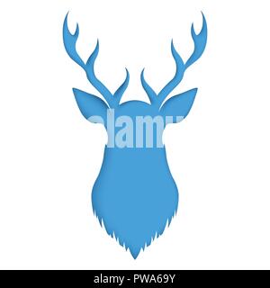 Coupe papier cerf. Illustration des animaux. Illustration de Vecteur