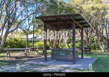 Un barbecue dans les jardins botaniques de Wollongong Banque D'Images