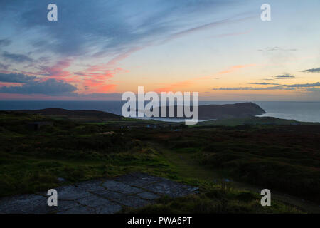 Paysage. Avis de Calf of Man de Meayll Hill, à l'île de Man Banque D'Images