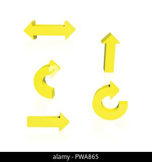 Ensemble de flèches. 3D.. Couleur jaune illustration vectorielle. Illustration de Vecteur