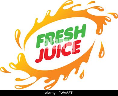 Logo pour jus frais. Vector illustration sur fond blanc. Illustration de Vecteur