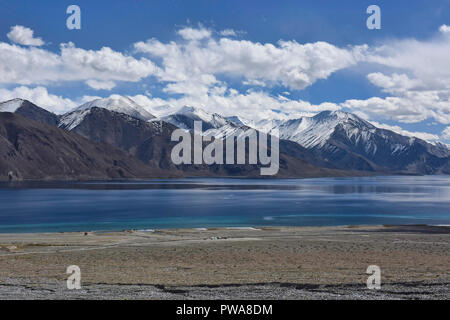 Beau lac Pangong, le joyau du Ladakh, Inde Banque D'Images