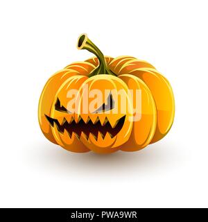 Très en colère contre Jack O'lantern pour l'Halloween. Citrouille halloween très maléfique Illustration de Vecteur