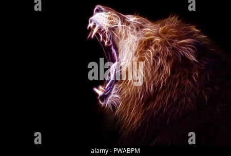 Illustration numérique d'un lion Banque D'Images