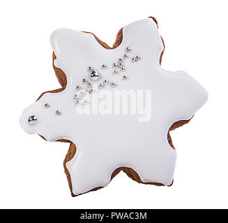 Gingerbread tree isolé sur blanc . Biscuits de Noël Banque D'Images