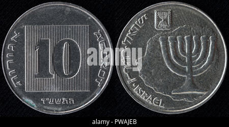 10 agorot coin, Israël Banque D'Images