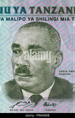 Portrait de Abeid Amani Karume à partir de 500 shillings, Tanzanie, 2011 billets Banque D'Images