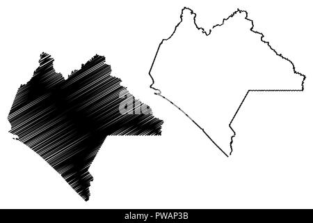 Chiapas (États-Unis du Mexique, Mexique, République fédérale) map vector illustration, croquis Gribouillage à l'État libre et souverain du Chiapas site Illustration de Vecteur