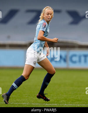 Esme Morgan de Manchester City pendant le match de la Super League féminine de la FA, l'Academy Stadium, Manchester. APPUYEZ SUR ASSOCIATION photo. Date de la photo: Dimanche 14 octobre 2018. Voir PA Story FOOTBALL Man City Women. Le crédit photo devrait se lire: Martin Rickett/PA Wire. RESTRICTIONS : aucune utilisation avec des fichiers audio, vidéo, données, listes de présentoirs, logos de clubs/ligue ou services « en direct » non autorisés. Utilisation en ligne limitée à 120 images, pas d'émulation vidéo. Aucune utilisation dans les Paris, les jeux ou les publications de club/ligue/joueur unique. Banque D'Images