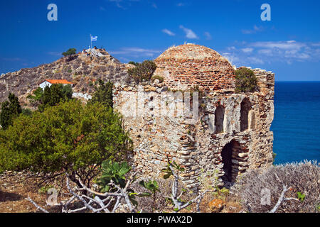 La petite mosquée de Kastro (littéralement "château"), la ville fortifiée médiévale - capitale de l'île de Skiathos, Sporades du Nord, Grèce, Magnessia. Banque D'Images