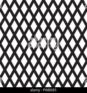 Fond noir et blanc de motif de vérification losange sans couture. Banque D'Images