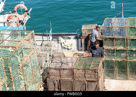 Emballage pêcheur à la pêche au poulpe pièges Banque D'Images