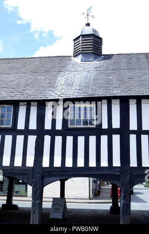 17ème siècle ancien marché couvert, Hall, booth l'origine Llanidloes, Powys, Pays de Galles, Royaume-Uni Banque D'Images