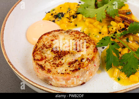 Delicous Escalope de saumon et de crabe avec Banque D'Images