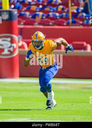 Santa Clara, CA. 13 Oct, 2018. San Jose State Spartans tight end Josh Oliver (89) en action au cours de la NCAA football match entre les San Jose State Spartans et les Black Knights de l'armée à Levi's Stadium à Santa Clara, CA. La défaite de l'Armée de San Jose 52-3. Damon Tarver/Cal Sport Media/Alamy Live News Banque D'Images