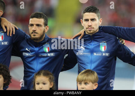 CHORZOW, Pologne - 14 octobre 2018 : UEFA Ligue des Nations Unies 2019 - Pologne - Italie o/p Jorginho Crédit : Marcin Kadziolka/Alamy Live News Banque D'Images