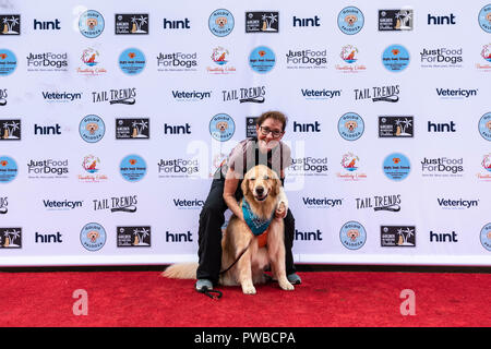 Huntington Beach, USA. 14Th Oct, 2018. Huntington Beach, CA. Des centaines de golden retrievers se rassemblent à l'Huntington Central Park pour le 2e rapport annuel Palooza Goldie, bénéficiant de l'événement de sauvetage dans la région de Los Angeles et à Porto Rico le dimanche, Octobre 14, 2018. Credit : Benjamin Ginsberg/Alamy Live News Banque D'Images