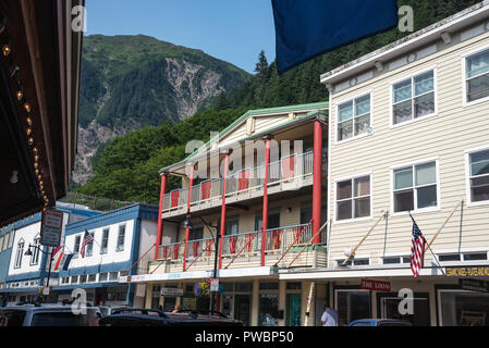 Rues de Juneau, la ville et l'Arrondissement de Juneau, capitale de l'Alaska, USA Banque D'Images