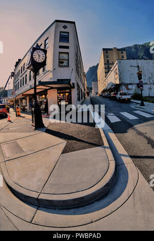 Rues de Juneau, la ville et l'Arrondissement de Juneau, capitale de l'Alaska, USA Banque D'Images