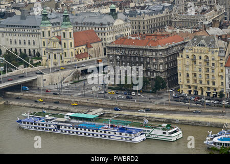 Budapest, vue panoramique de la colline de Gellért. Hongrie Banque D'Images