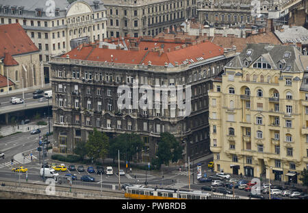 Budapest, vue panoramique de la colline de Gellért. Hongrie Banque D'Images