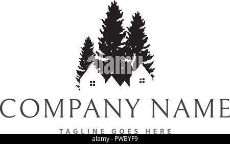 Pines Accueil logo vector droit Illustration de Vecteur