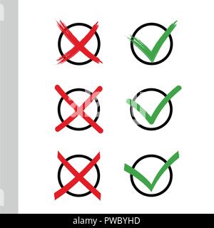 Série de contrôles et de croix illustration vecteur EPS10 Illustration de Vecteur