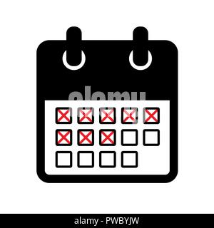 Nombre de jours dans l'icône calendrier EPS10 vector illustration pictogramme Illustration de Vecteur