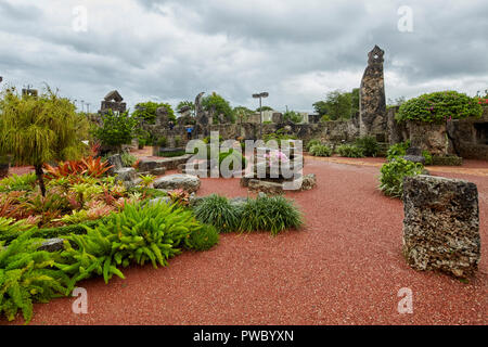 Coral Castle Rock ou Gate Park construit par Edward Leedskalnin à Homestead en Floride, USA Banque D'Images