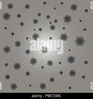 Snowflake background noir et argent. Noël arrière-plan Illustration de Vecteur