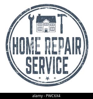 Service de réparation accueil signer ou apposer sur fond blanc, vector illustration Illustration de Vecteur