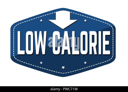 Étiquette à faible teneur en calories ou autocollant sur fond blanc, vector illustration Illustration de Vecteur