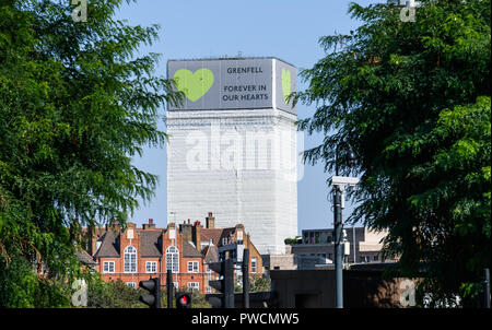 Un paysage de la tour de Grenfell en Amérique du Kensington Londres, Angleterre, Royaume-Uni. Banque D'Images