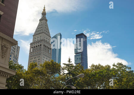 La ville de New York, USA - 10 octobre 2017 : Vue de l'horloge de la métropolitaine de New York, USA. Banque D'Images