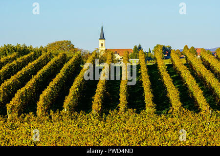 Vignobles pittoresques à l'automne couleurs de Ballrechten-Dottingen, Allemagne. Banque D'Images