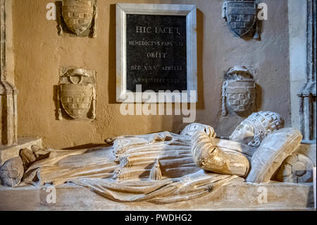 La France. Vaucluse (84). Avignon. Le Palais des Papes, Patrimoine Mondial de l'Unesco. Géant de Benoît XII, pape de 1334 à 1342 Banque D'Images