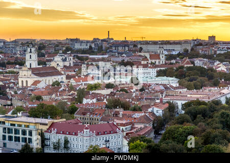 Vue aérienne du centre-ville de Vilnius, Lituanie Banque D'Images