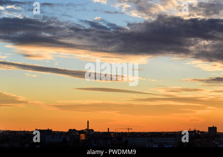 Vue panoramique de Vilnius, en Lituanie, au coucher du soleil Banque D'Images
