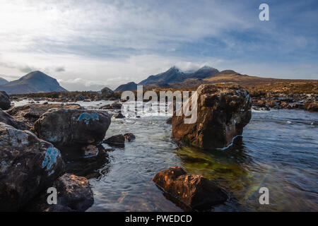 Sliglachan, Black Cuillin Mountain Range, Ecosse, Royaume-Uni Banque D'Images