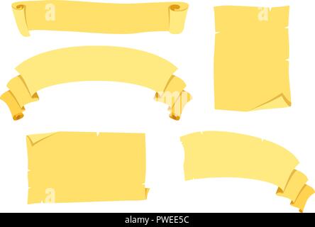 Vector des rubans jaunes. Bannière ruban holiday set. Illustration de Vecteur