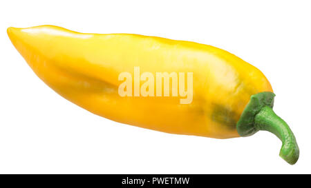 Patrizia poivron jaune (Capsicum annuum), fruits mûrs ensemble pod Banque D'Images