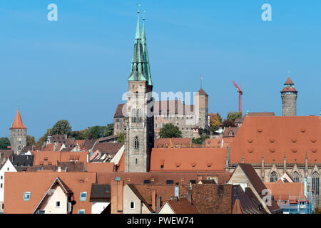 La flèche de l'église Saint Sebaldus, Nuremberg, Allemagne. Banque D'Images