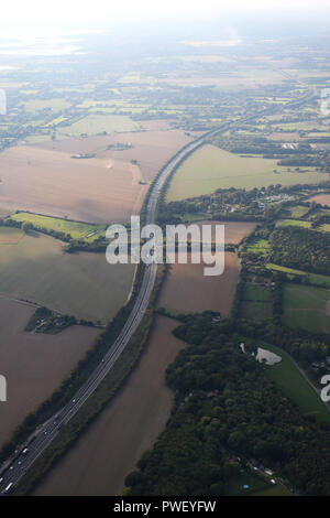 Ariel sur l'A27 dans le West Sussex, Royaume-Uni. Banque D'Images