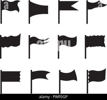 Ensemble de drapeaux différents isolated on white Illustration de Vecteur