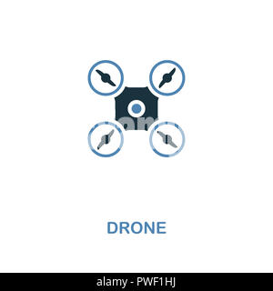 L'icône de bourdon en deux couleurs design. Style premium à partir de l'icône smart collection. L'assurance-chômage et de ux. Illustration de l'icône de drones. Pour la conception web, apps, champs d'identification de Banque D'Images