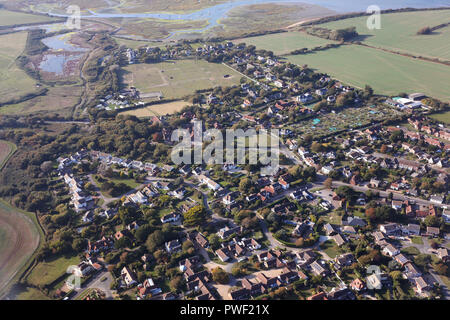 Vue de West Wittering Ariel et West Wittering Beach dans le West Sussex, Royaume-Uni. Banque D'Images