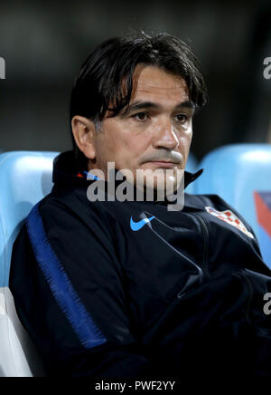 Croatie Zlatko manager avant l'ONU Dalic UEFA ligue match à Stadion HNK Rijeka en Croatie. Banque D'Images