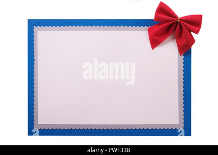 Carte de Noël Décoration arc rouge isolé Banque D'Images